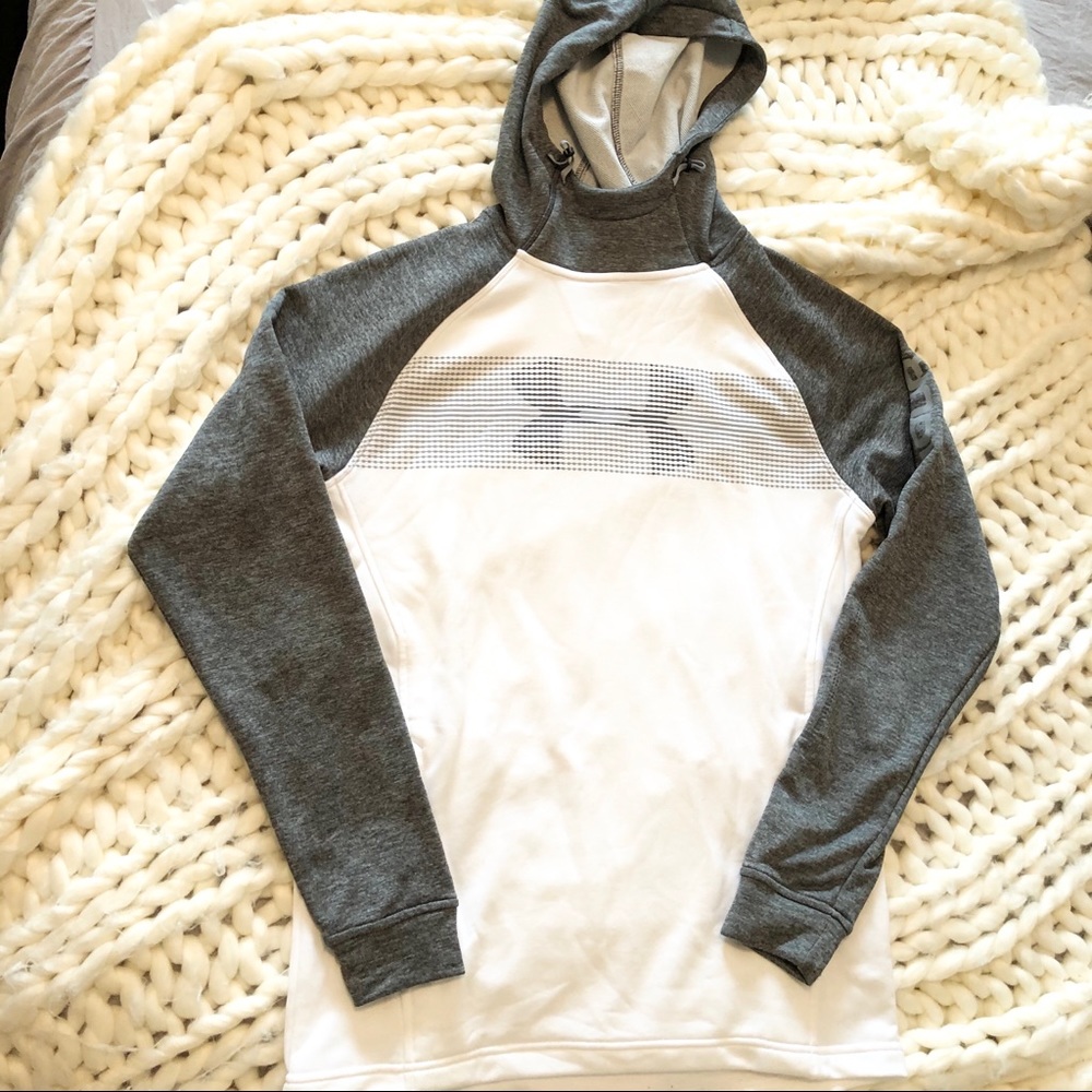 under armour Mens fitted coldgear white sweater hoodie